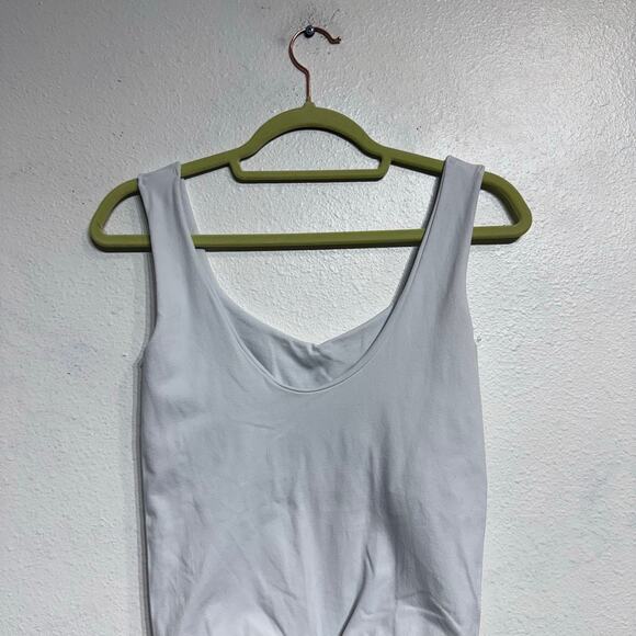 Free People Intimately White Scoop Neck Bodysuit Sz M - Picture 7 of 11